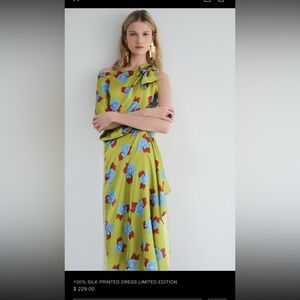 Zara 100% silk printed dress (limited edition). NWTs.